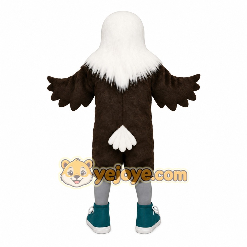 White Brown Yellow Bald Eagle Mascot Costume White Brown Yellow Bald Eagle Mascot Costume