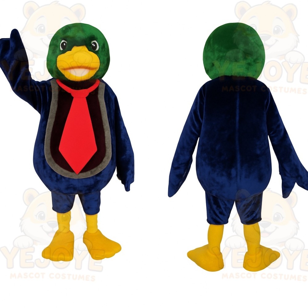 Green Navy Yellow Duck Mascot Costume