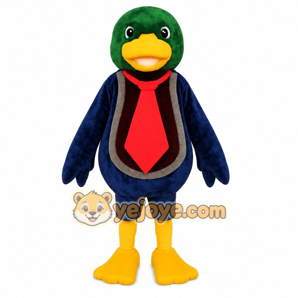 Green Navy Yellow Duck Mascot Costume Green Navy Yellow Duck Mascot Costume