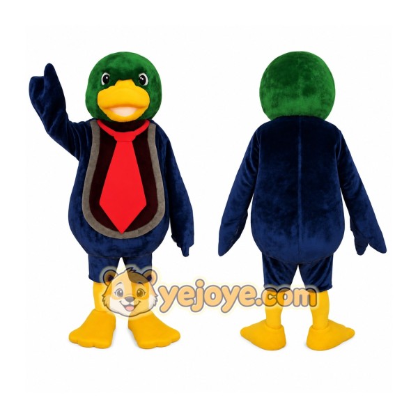 Green Navy Yellow Duck Mascot Costume