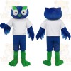 Blue Green White Owl Mascot Costume