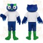 Blue Green White Owl Mascot Costume