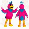 Pink Blue Yellow Tropical Bird Mascot Costume