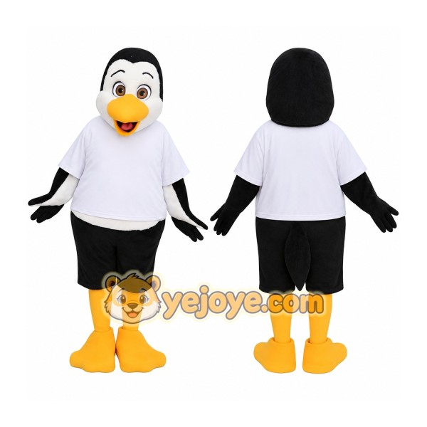 Black White Yellow Penguin Mascot Costume