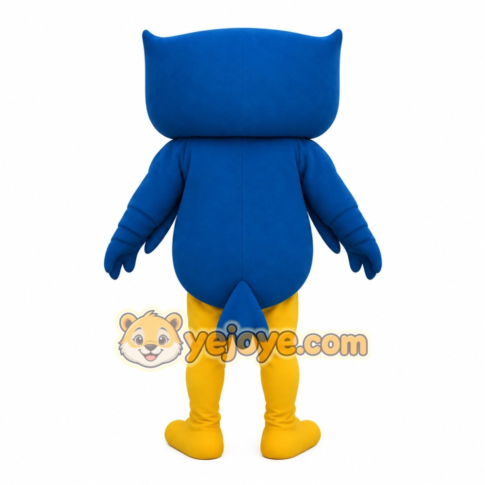 Blue White Yellow Owl Mascot Costume