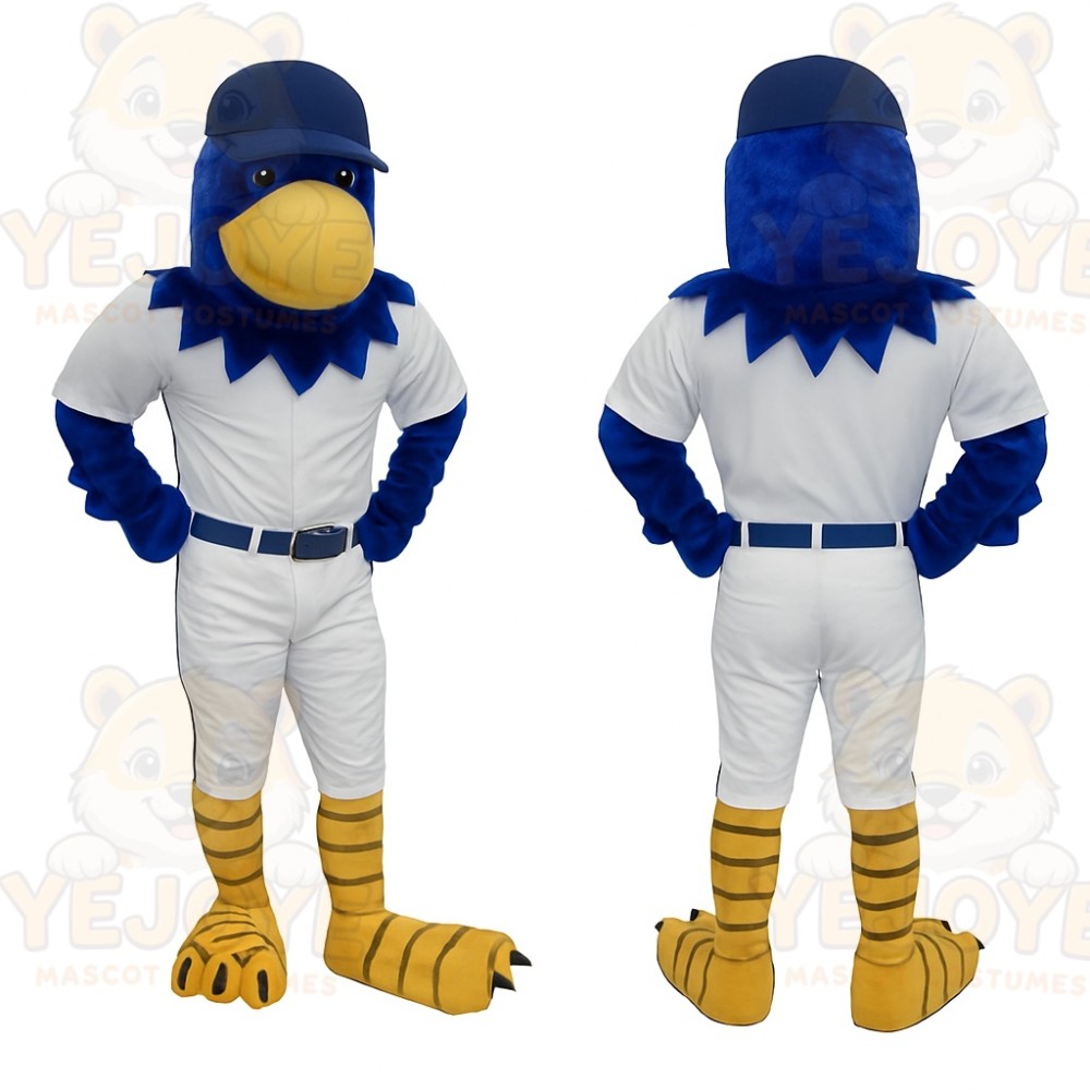 Blue Yellow Baseball Eagle Mascot Costume
