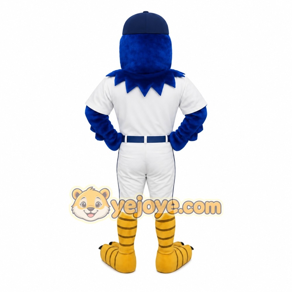 Blue Yellow Baseball Eagle Mascot Costume