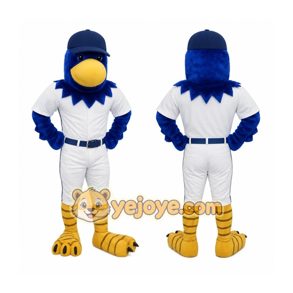 Blue Yellow Baseball Eagle Mascot Costume