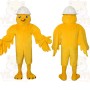 Yellow White Hard Hat Bird Mascot Costume