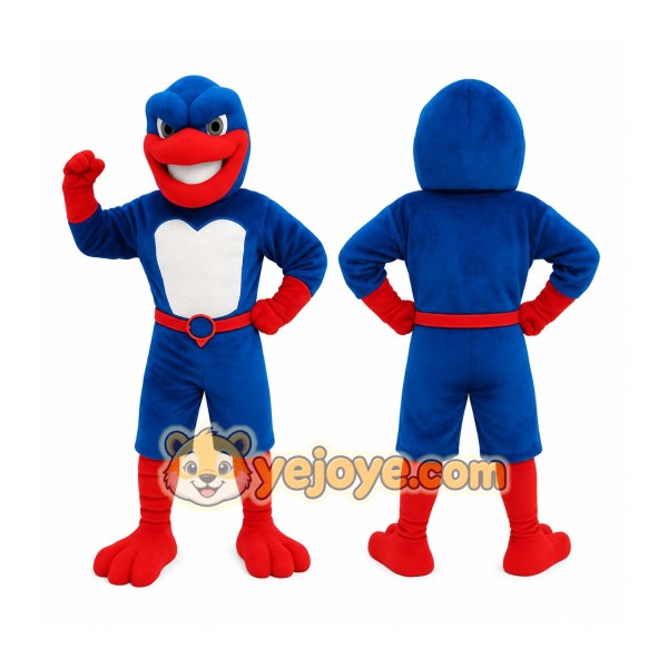 Blue Red Superhero Bird Mascot Costume