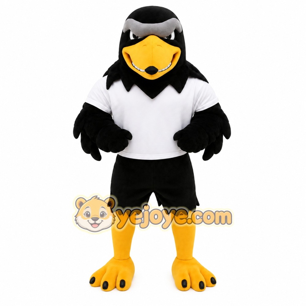 Black Yellow White Eagle Mascot Costume
