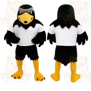 Black Yellow White Eagle Mascot Costume