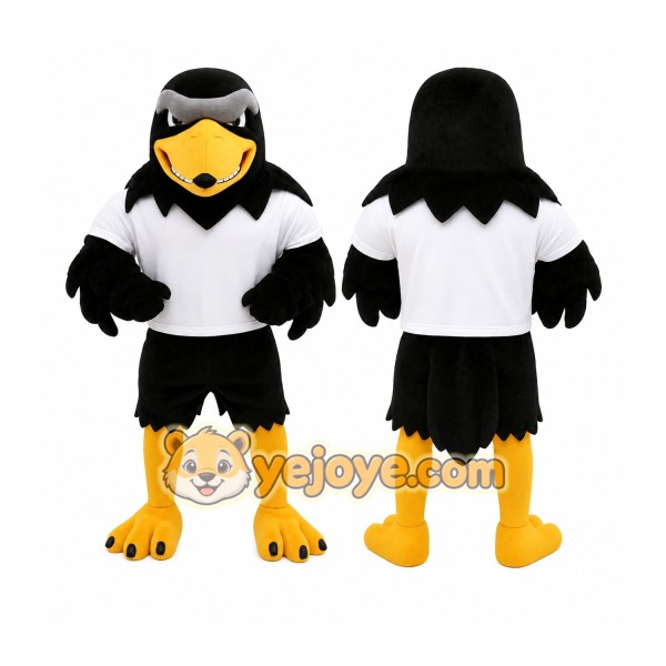 Black Yellow White Eagle Mascot Costume