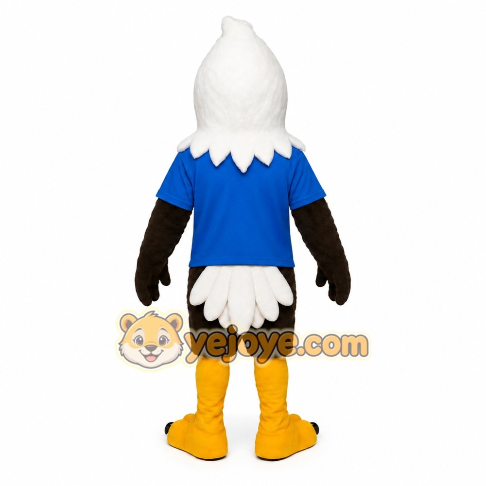Blue White Yellow Brown Eagle Mascot Costume Blue White Yellow Brown Eagle Mascot Costume