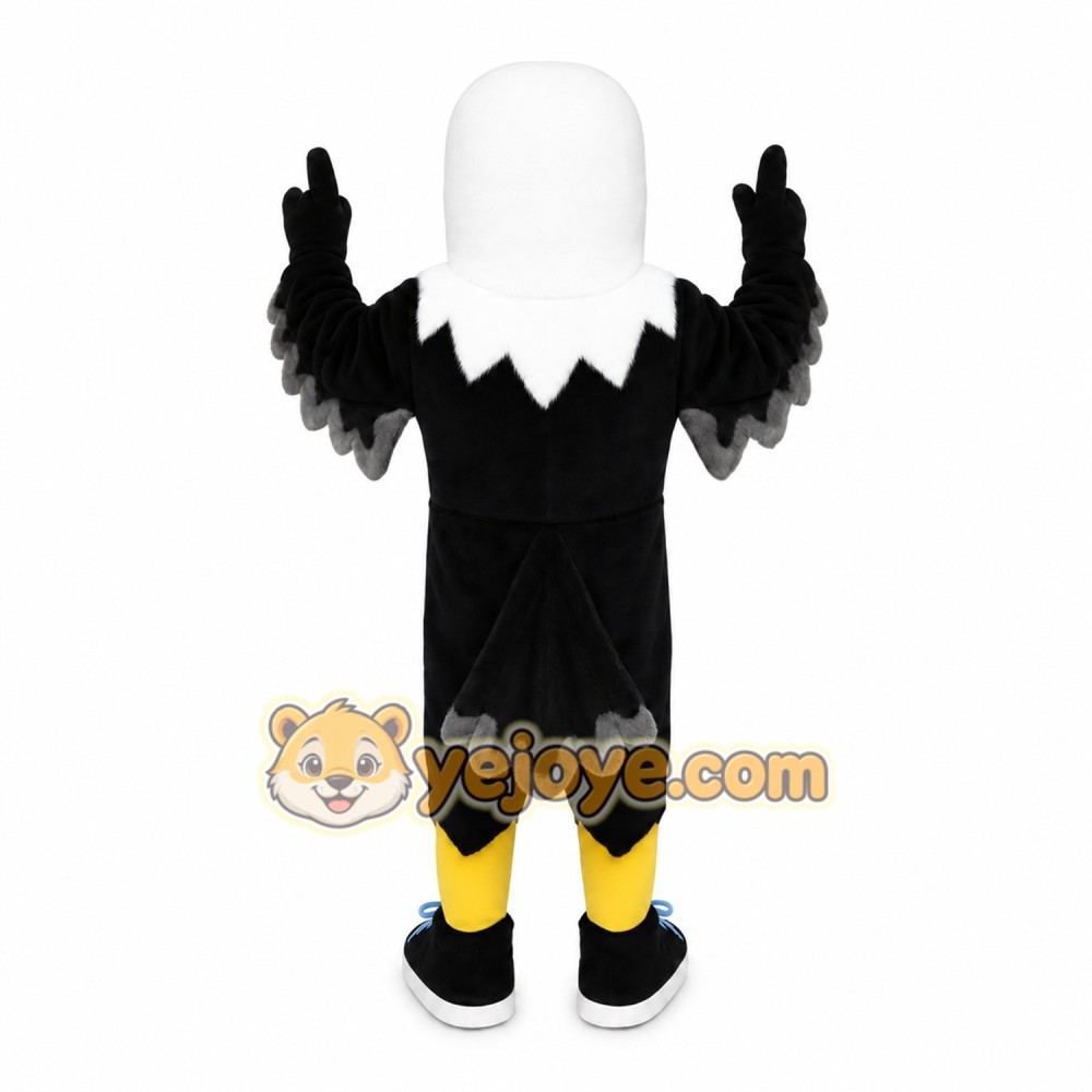 Black White Yellow Eagle Mascot Costume
