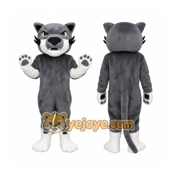 Gray White Cat Mascot Costume