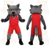 Gray Red Wolf Basketball Mascot Costume