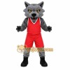 Gray Red Wolf Basketball Mascot Costume Gray Red Wolf Basketball Mascot Costume