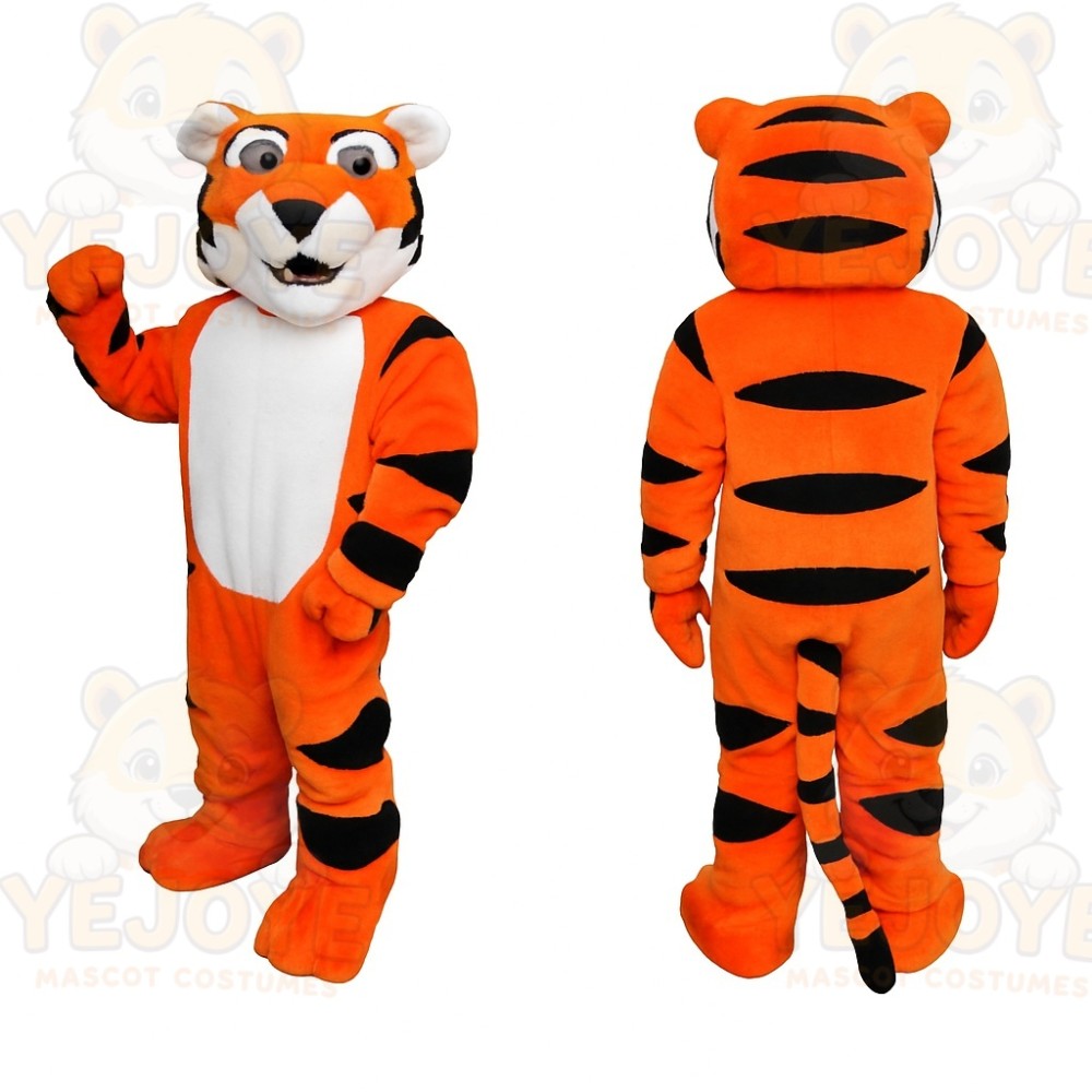 Orange Black White Tiger Mascot Costume