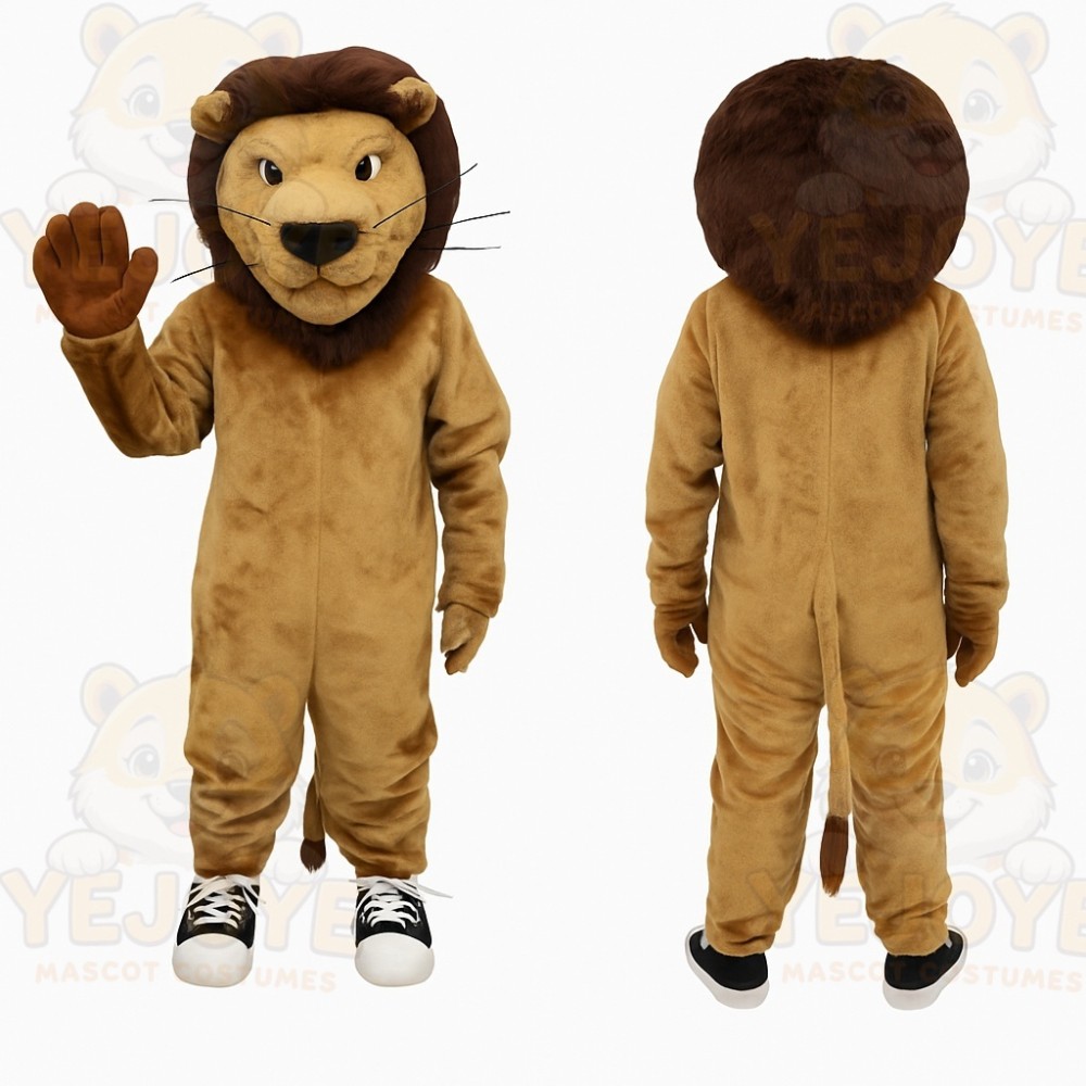 Tan Brown Lion Mascot Costume