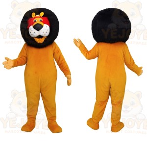 Golden Yellow Black Mane Lion Mascot Costume