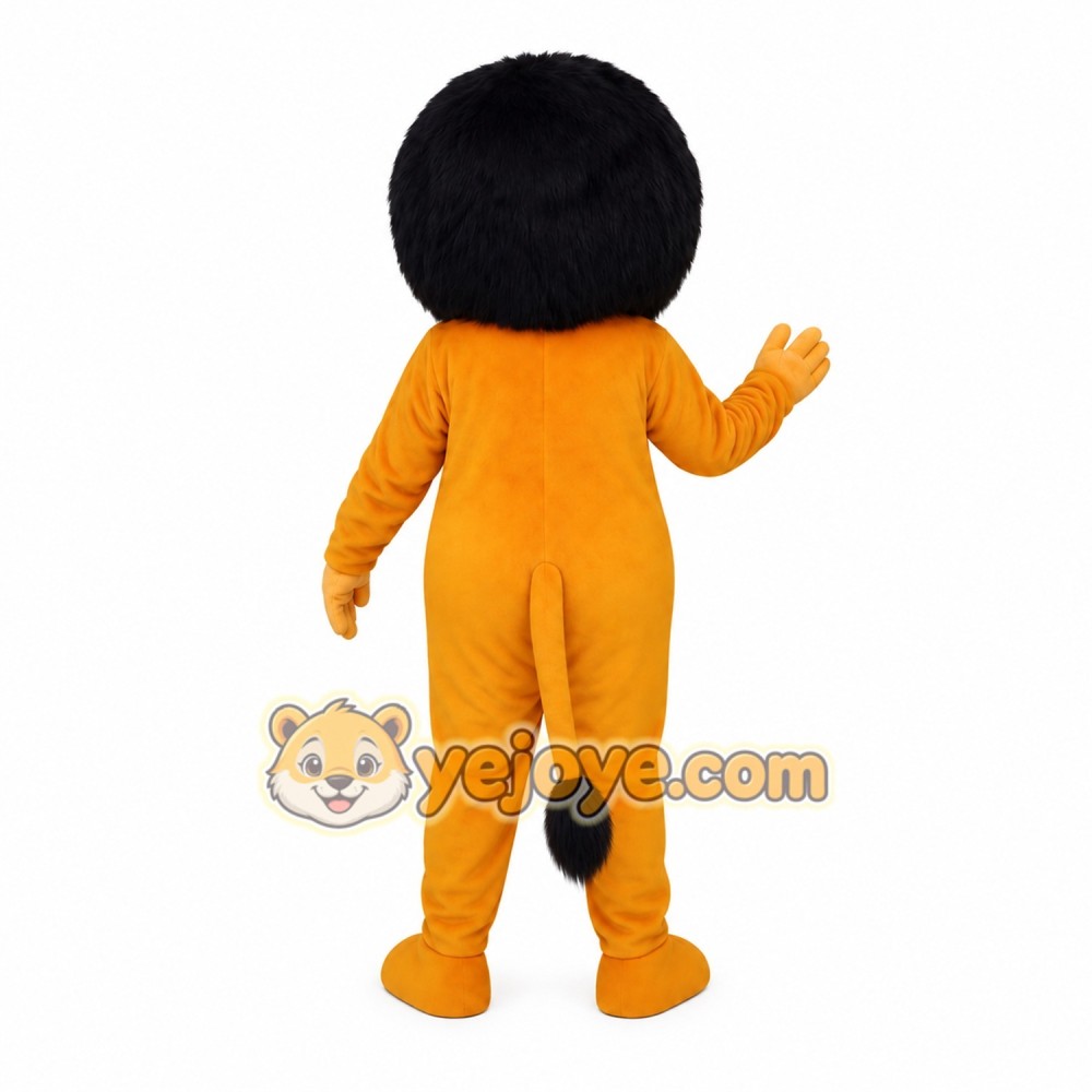 Golden Yellow Black Mane Lion Mascot Costume
