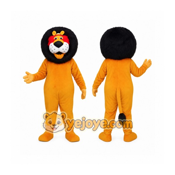 Golden Yellow Black Mane Lion Mascot Costume