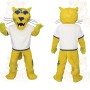Yellow White Blue Wildcat Mascot Costume