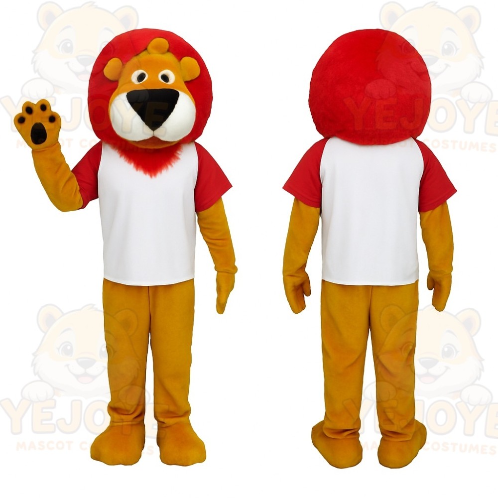Red Yellow White Lion Mascot Costume