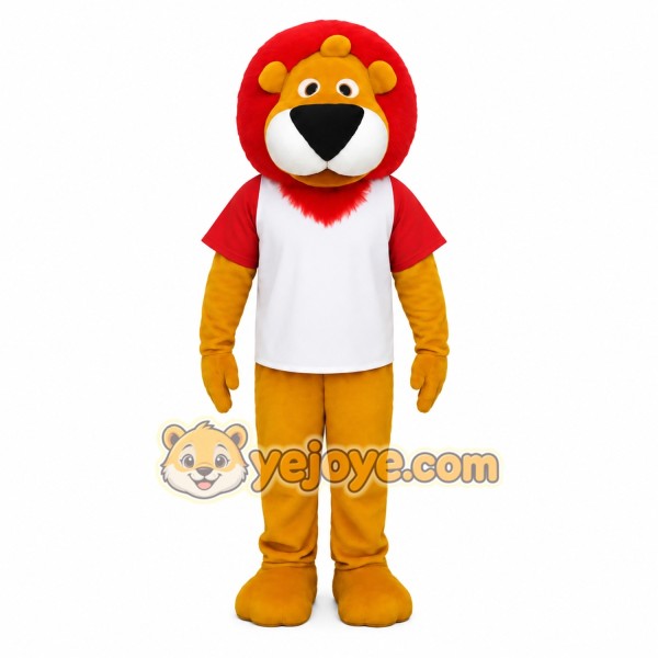 Red Yellow White Lion Mascot Costume