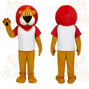 Red Yellow White Lion Mascot Costume