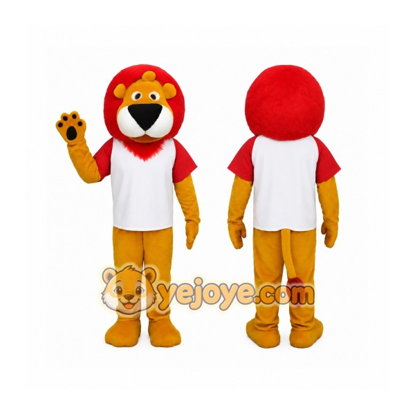 Red Yellow White Lion Mascot Costume