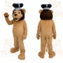 Tan Brown Navy Lion Mascot Costume