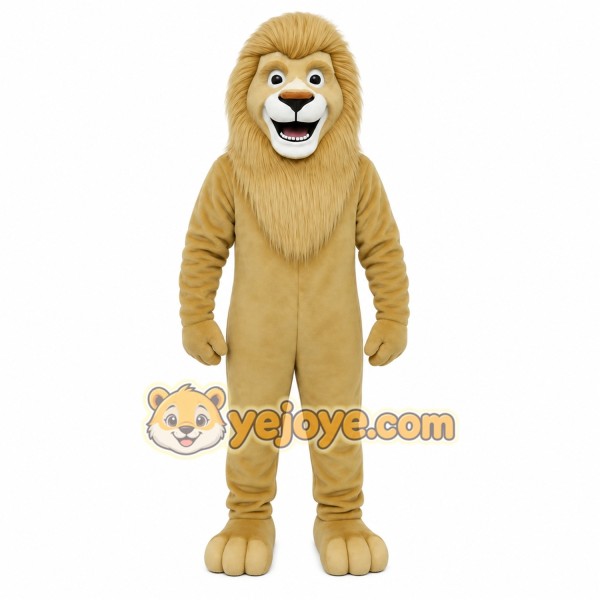 Tan Lion Mascot Costume