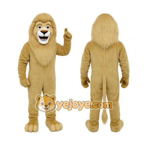 Tan Lion Mascot Costume