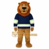 Brown Navy White Green Lion Mascot Costume