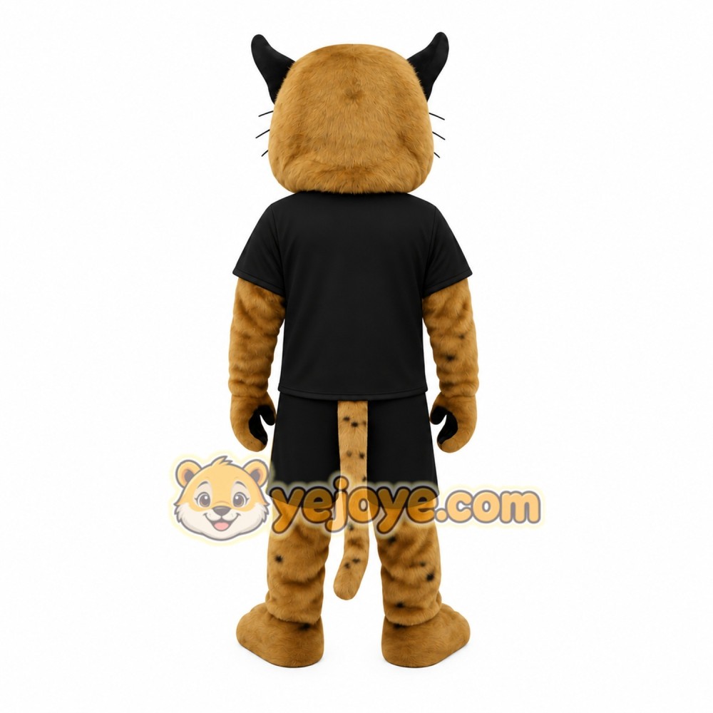 Tan Black Spotted Lynx Mascot Costume