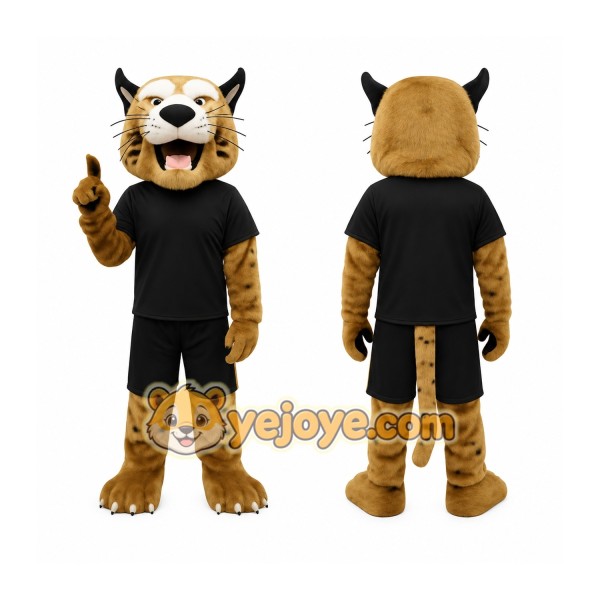 Tan Black Spotted Lynx Mascot Costume