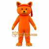 Orange Cat With Red Headband Mascot Costume Orange Cat With Red Headband Mascot Costume