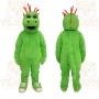 Green Dragon With Red Spikes Mascot Costume