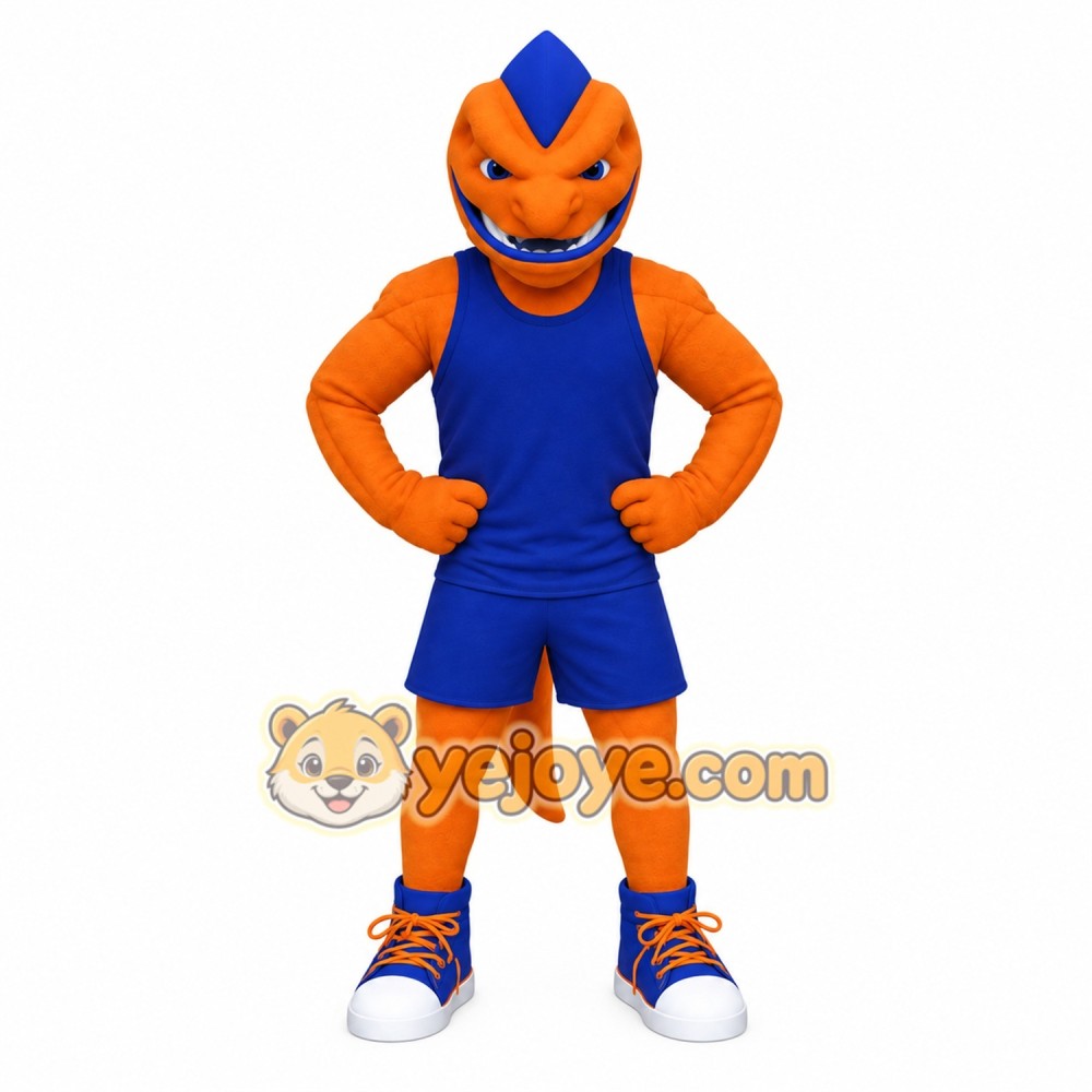 Orange Blue Dinosaur Mascot Costume Orange Blue Dinosaur Mascot Costume