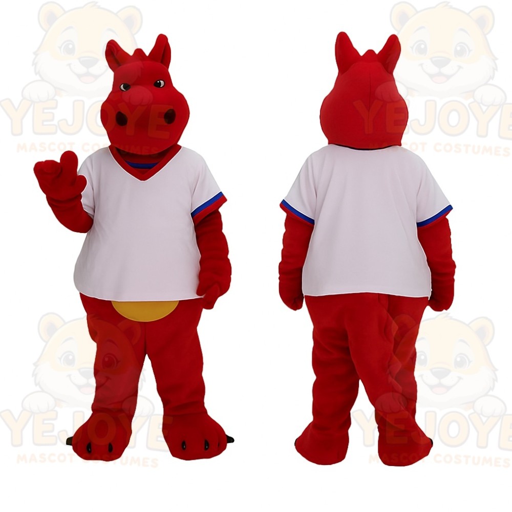 Red White Yellow Dragon Mascot Costume