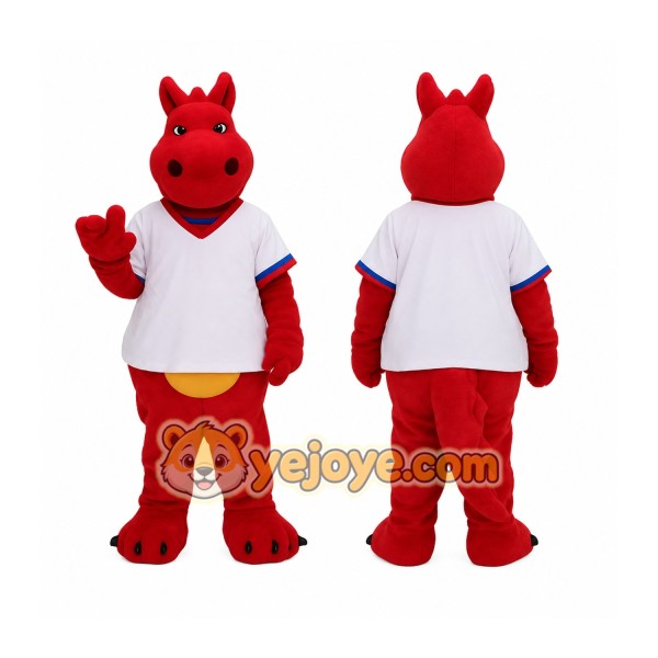Red White Yellow Dragon Mascot Costume