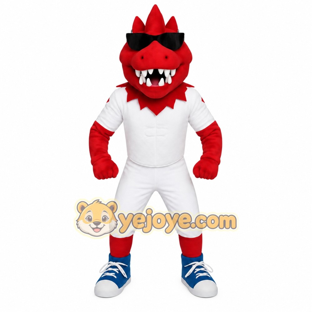 Red White Blue Sunglasses Dragon Mascot Costume Red White Blue Sunglasses Dragon Mascot Costume