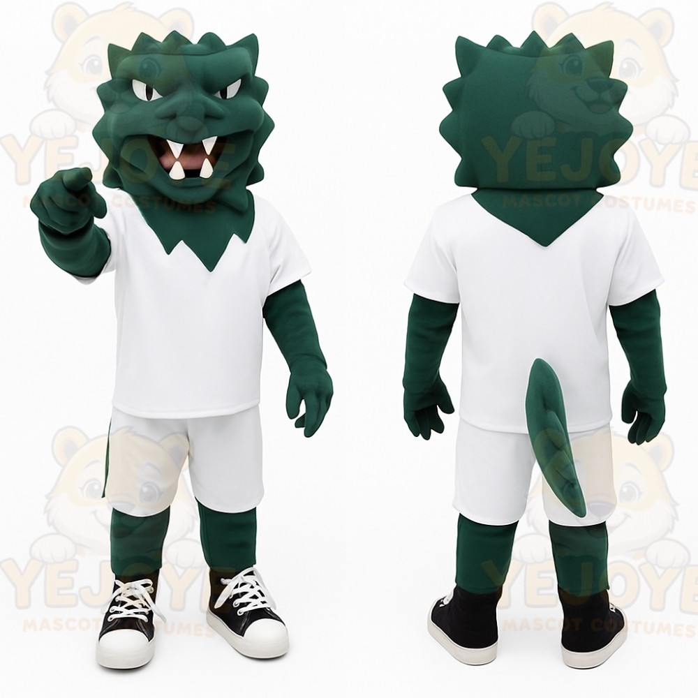 Green White Dragon Mascot Costume