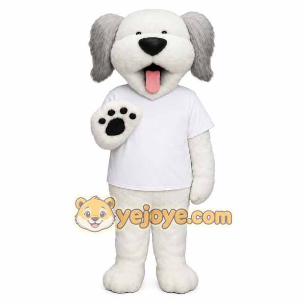 White Gray Dog Mascot Costume