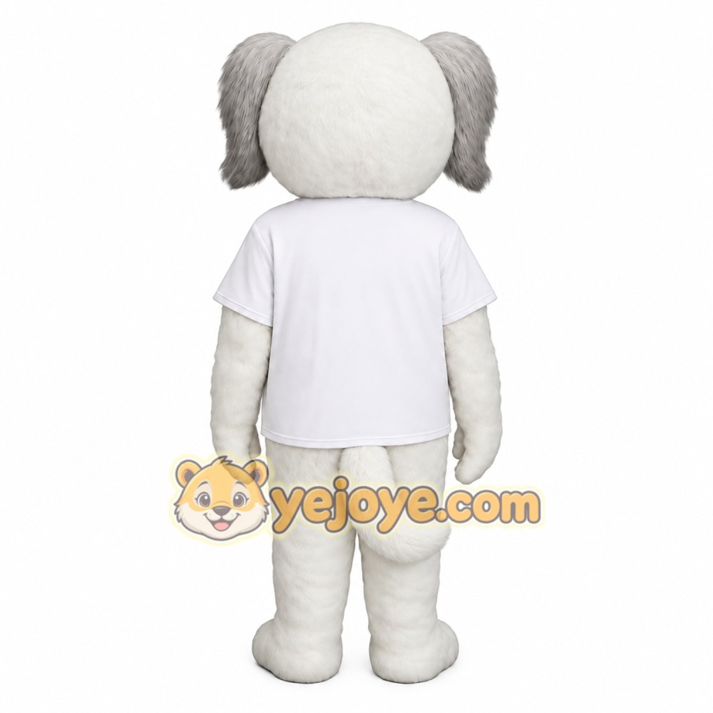 White Gray Dog Mascot Costume