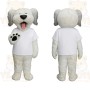 White Gray Dog Mascot Costume