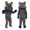 Gray Blue Bulldog Mascot Costume