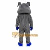 Gray Blue Bulldog Mascot Costume